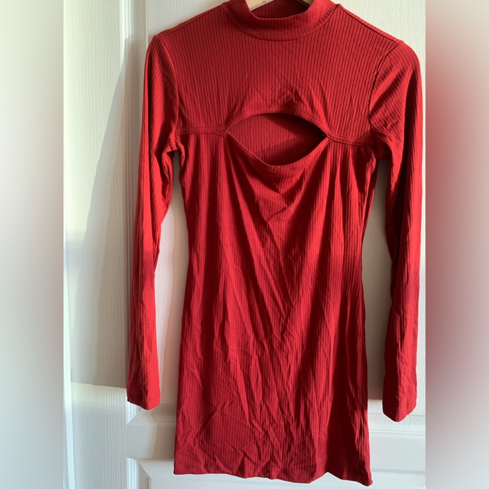 Streetwear Society red cutout dress in size Small